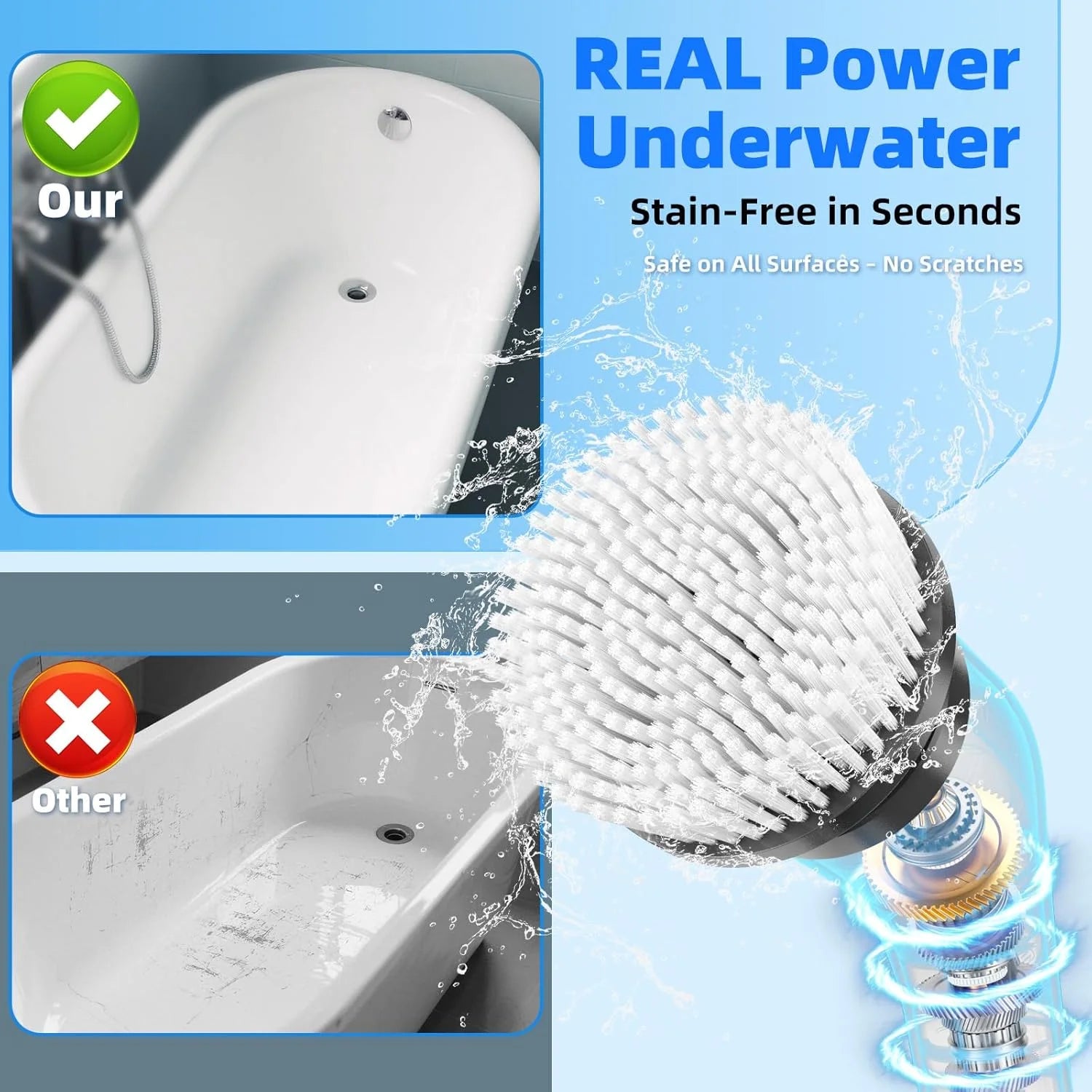 Cordless Electric Spin Scrubber with 9 Replaceable Heads - Long & Short Handle, Power Scrubber for Bathroom, Tile, Tub & Floor