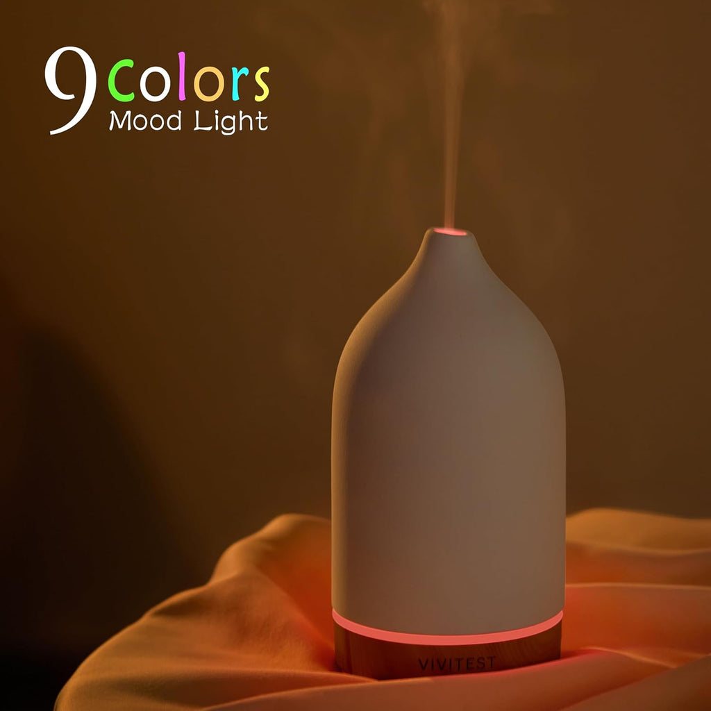 200ML Ceramic Essential Oil Diffuser,Stone Essential Oil Diffuser,Ultrasonic Aromatherapy Diffusers for Home