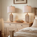 23.75" Twine Resin Table Lamps Retro Lamp Set of 2 for Bedroom Living Room