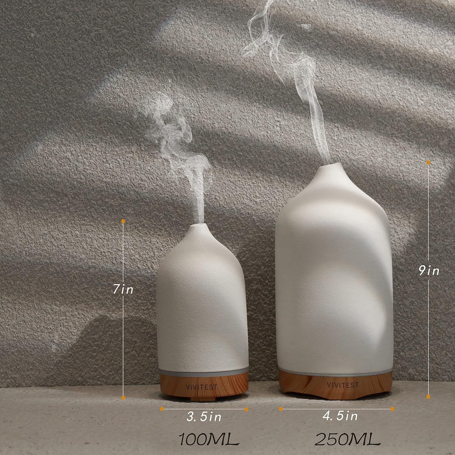 200ML Ceramic Essential Oil Diffuser,Stone Essential Oil Diffuser,Ultrasonic Aromatherapy Diffusers for Home